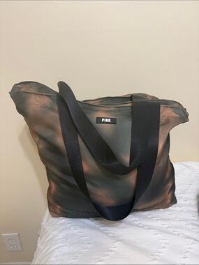PINK Victoria's Secret Black and Copper Tie-Dye Duffel Bag